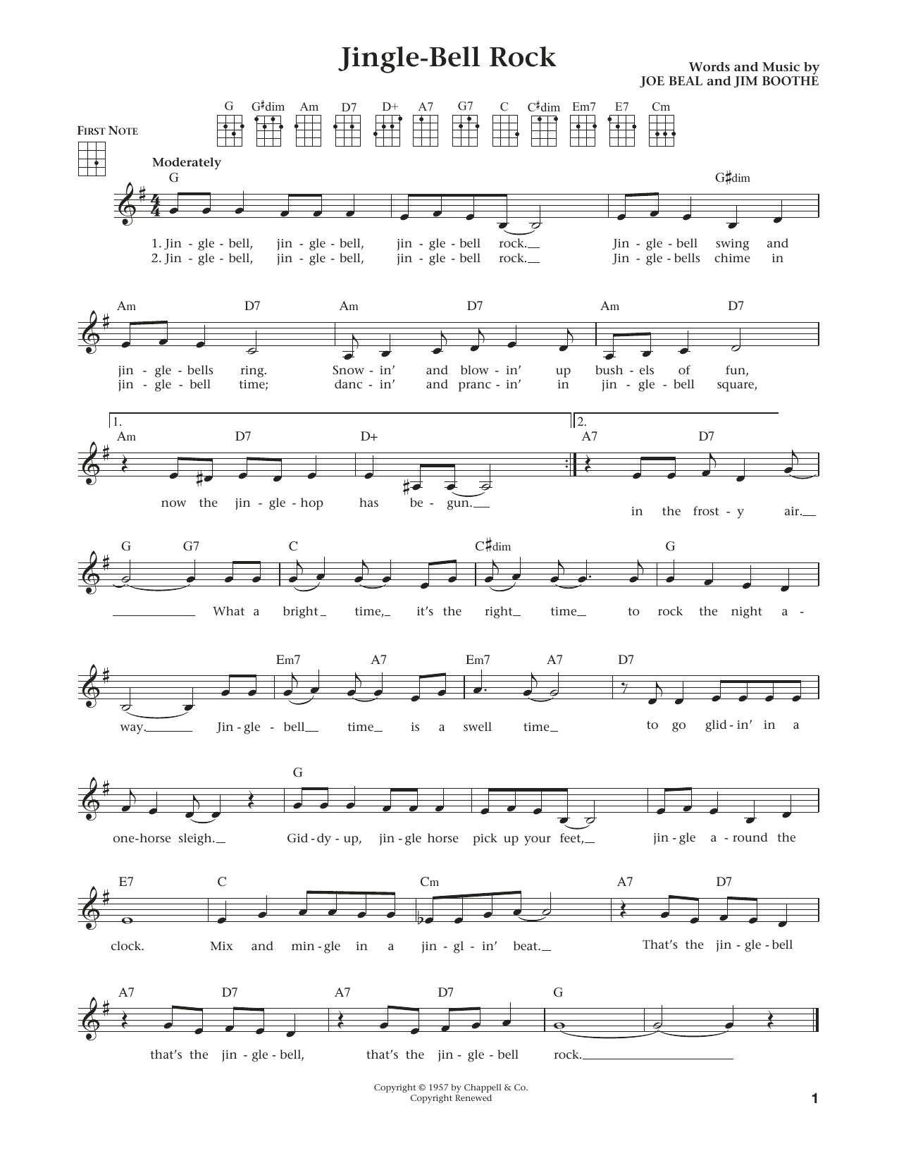 Jim Boothe Jingle Bell Rock (from The Daily Ukulele) (arr. Liz and Jim Beloff) Sheet Music Notes & Chords for Ukulele - Download or Print PDF