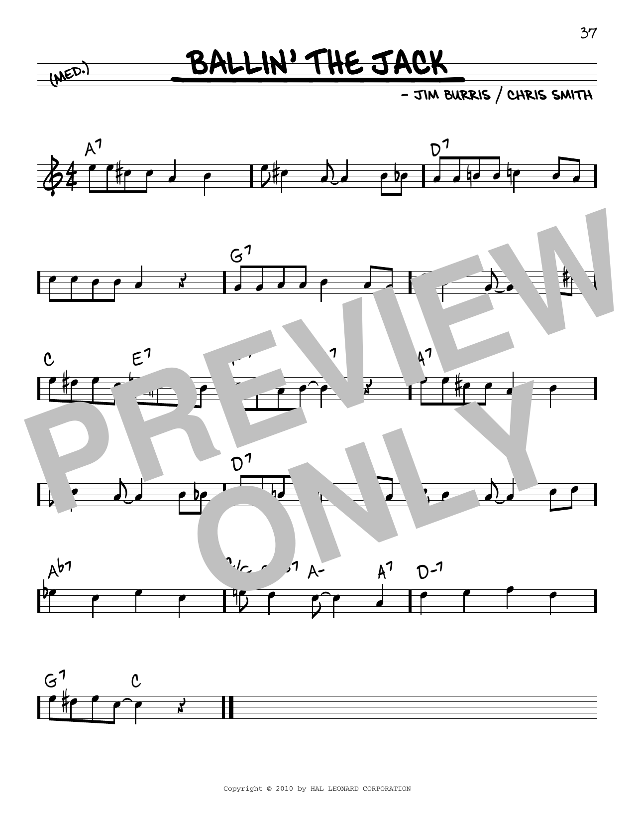 Jim Burris and Chris Smith Ballin' The Jack Sheet Music Notes & Chords for Real Book – Melody & Chords - Download or Print PDF