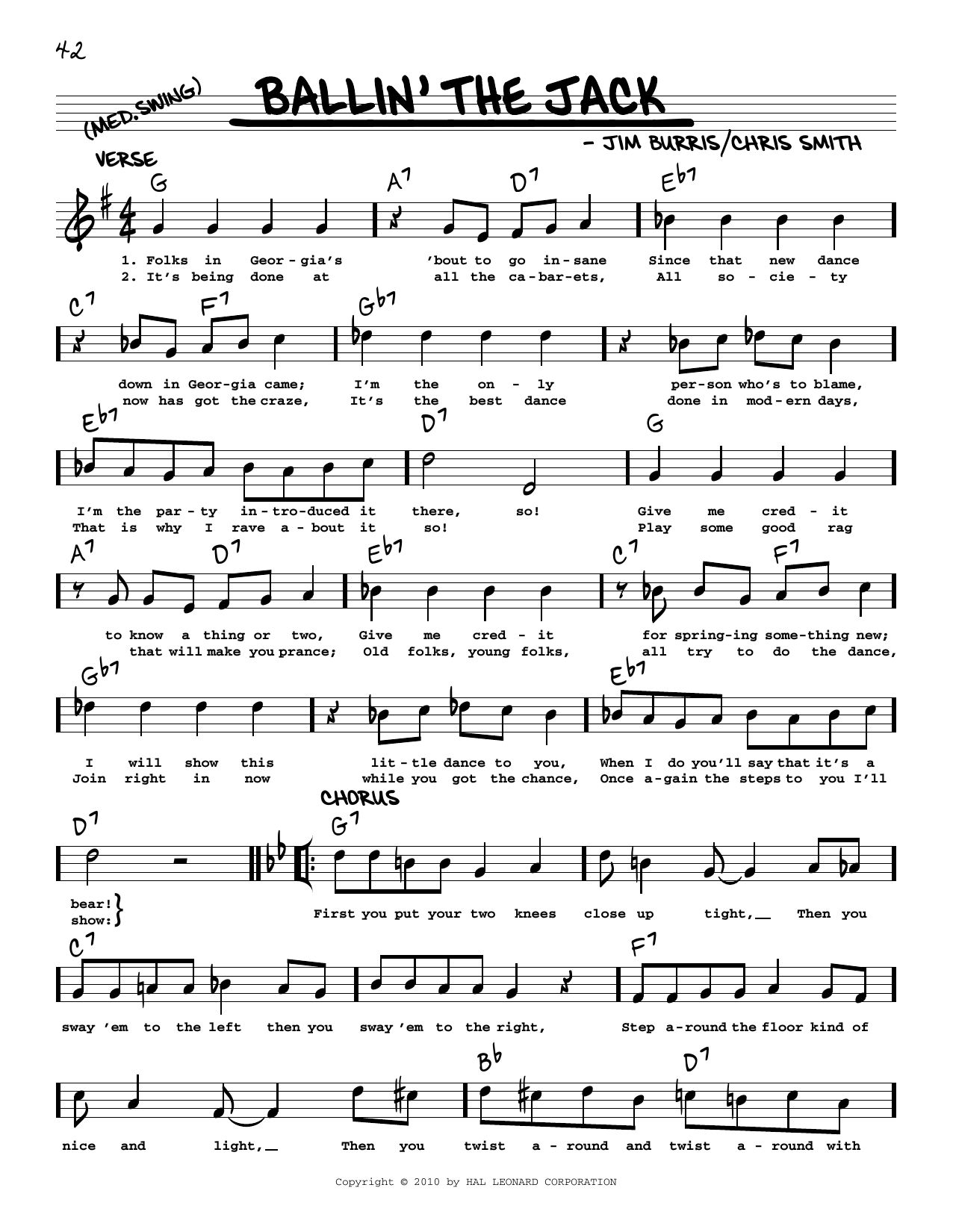 Jim Burris Ballin' The Jack (arr. Robert Rawlins) Sheet Music Notes & Chords for Real Book – Melody, Lyrics & Chords - Download or Print PDF