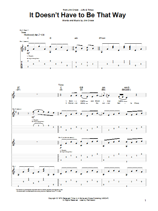 Jim Croce It Doesn't Have To Be That Way Sheet Music Notes & Chords for Ukulele - Download or Print PDF