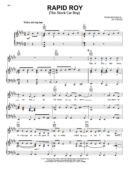 Jim Croce Rapid Roy (The Stock Car Boy) Sheet Music Notes & Chords for Ukulele - Download or Print PDF Jim Croce Rapid Roy (The Stock Car Boy) Sheet Music Notes & Chords for Ukulele - Download or Print PDF