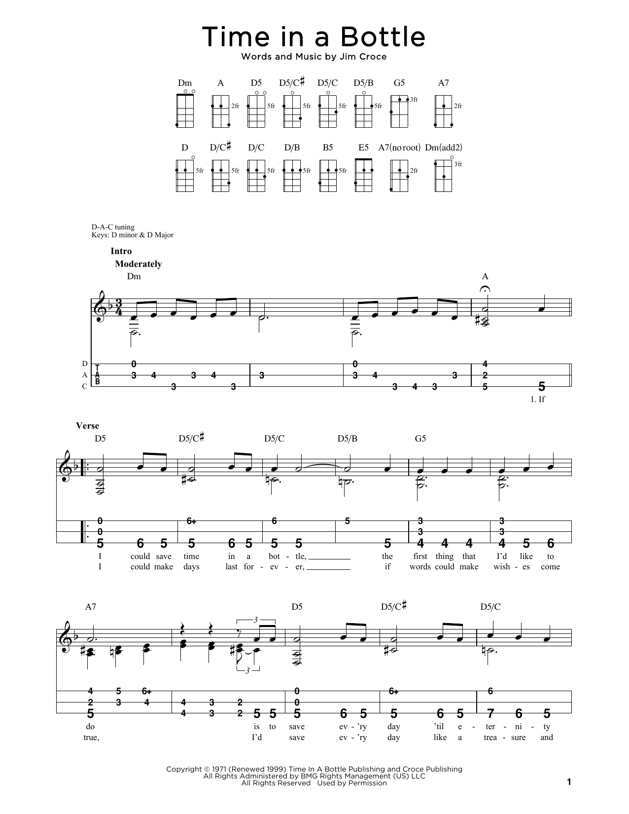 Jim Croce Time In A Bottle (arr. Steven B. Eulberg) Sheet Music Notes & Chords for Dulcimer - Download or Print PDF