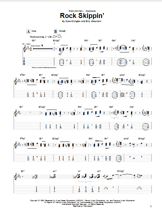 Jim Hall Rock Skippin' Sheet Music Notes & Chords for Guitar Tab - Download or Print PDF