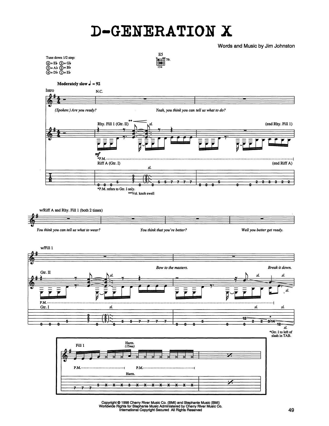 Jim Johnston D-Generation X Sheet Music Notes & Chords for Guitar Tab - Download or Print PDF