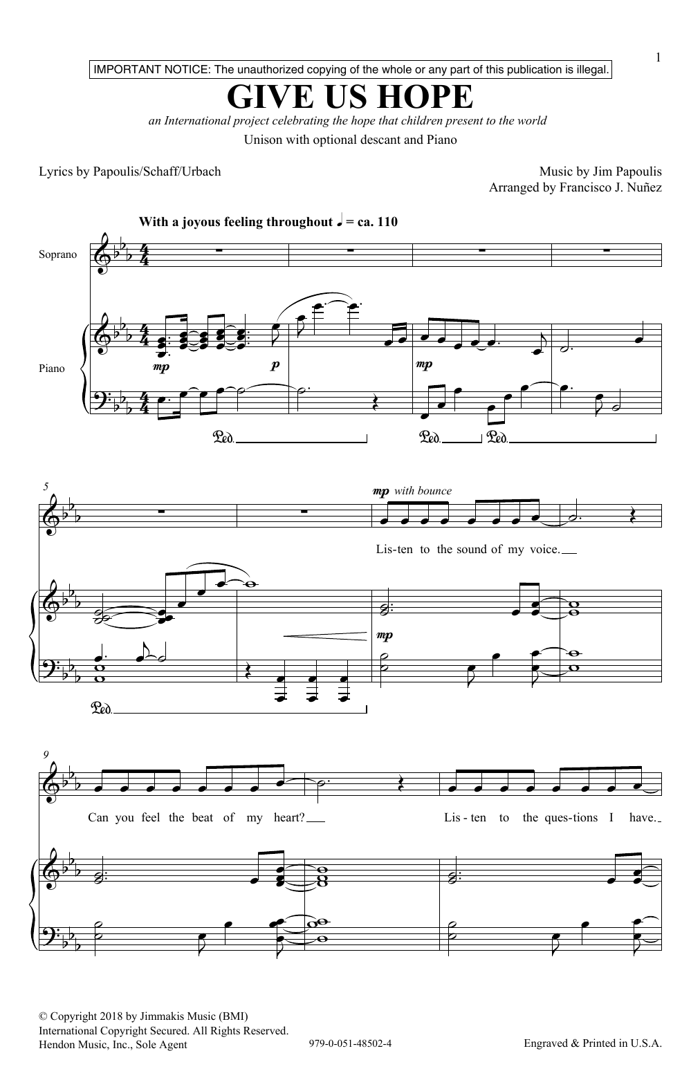 Jim Papoulis Give Us Hope Sheet Music Notes & Chords for SATB - Download or Print PDF