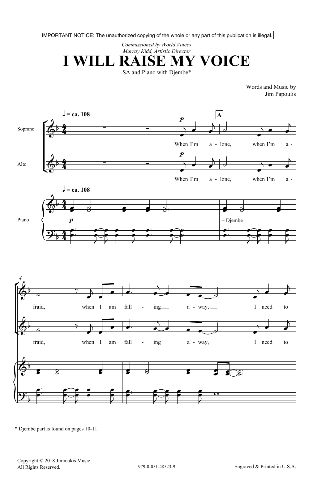Jim Papoulis I Will Raise My Voice Sheet Music Notes & Chords for 2-Part Choir - Download or Print PDF Jim Papoulis I Will Raise My Voice Sheet Music Notes & Chords for 2-Part Choir - Download or Print PDF