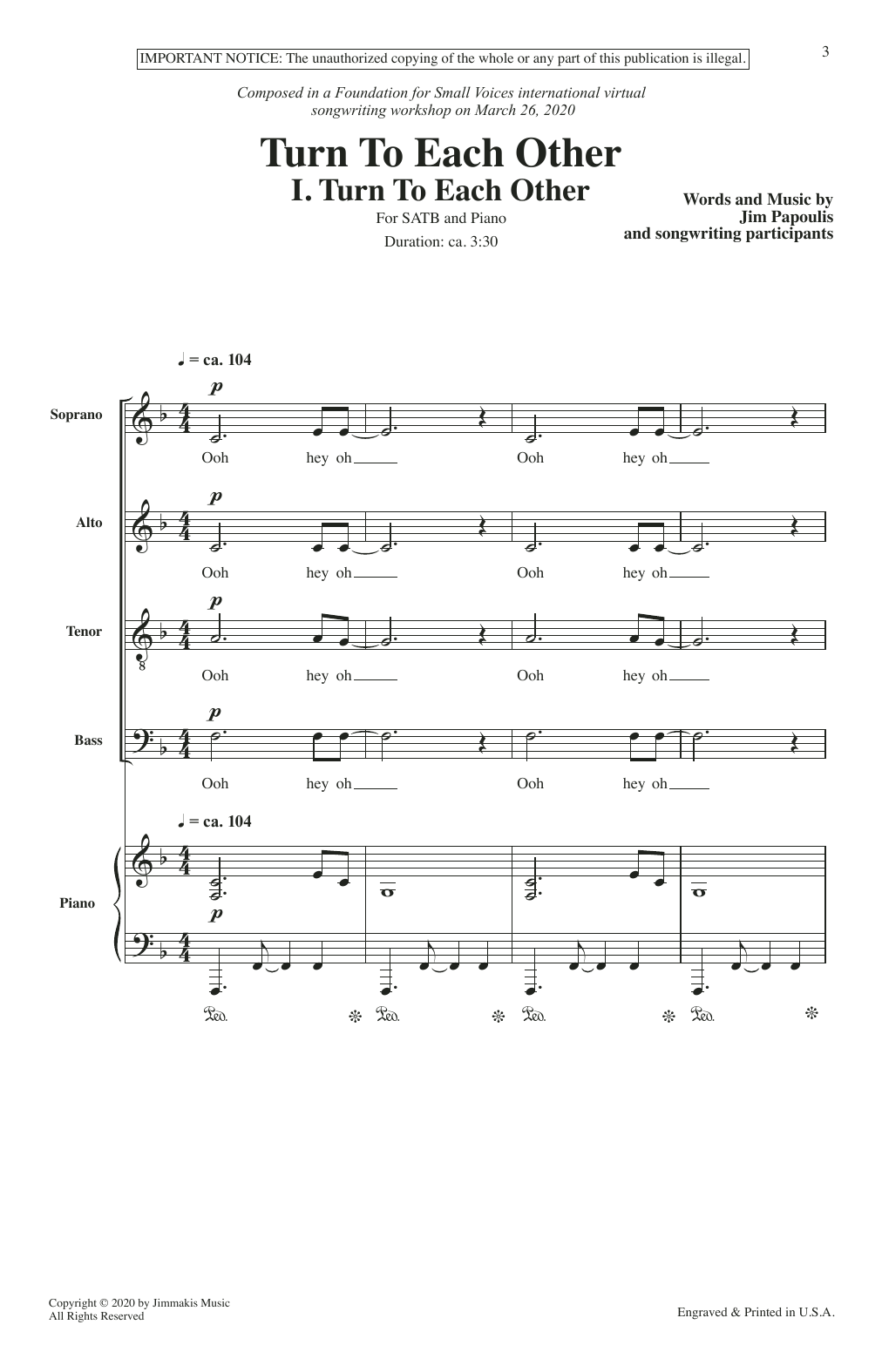Jim Papoulis Turn To Each Other (Collection) Sheet Music Notes & Chords for SATB Choir - Download or Print PDF