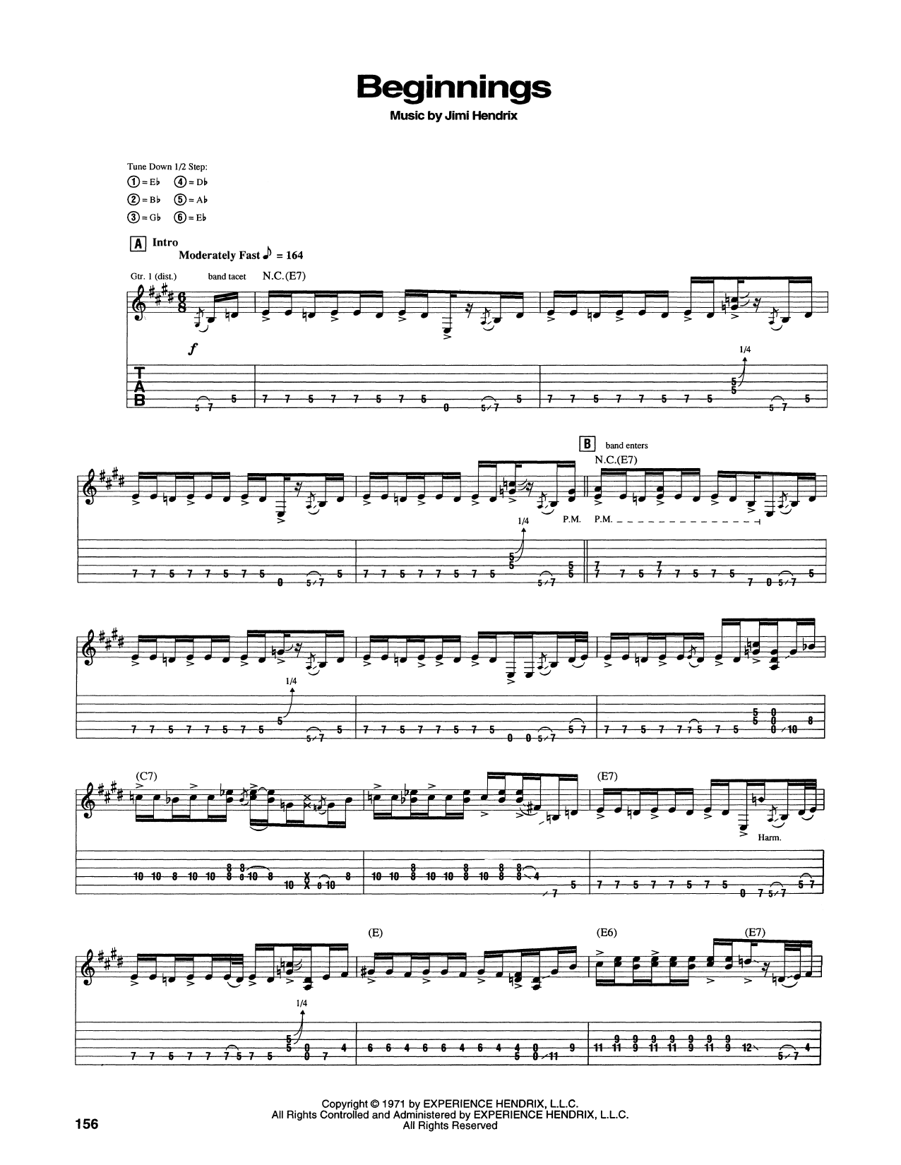 Jimi Hendrix Beginnings Sheet Music Notes & Chords for Guitar Tab - Download or Print PDF Jimi Hendrix Beginnings Sheet Music Notes & Chords for Guitar Tab - Download or Print PDF