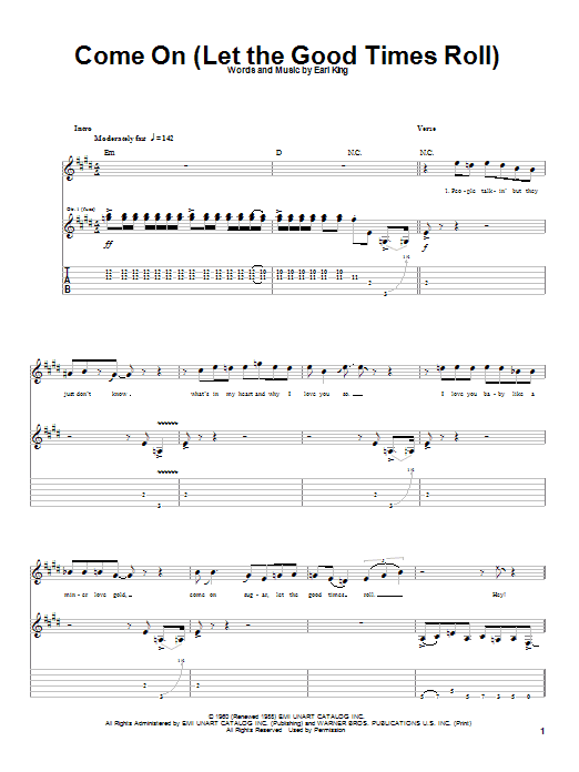 Jimi Hendrix Come On (Part 1) Sheet Music Notes & Chords for Guitar Tab Play-Along - Download or Print PDF