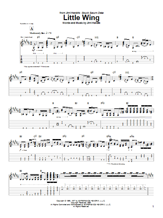 Jimi Hendrix Little Wing Sheet Music Notes & Chords for Guitar Ensemble - Download or Print PDF