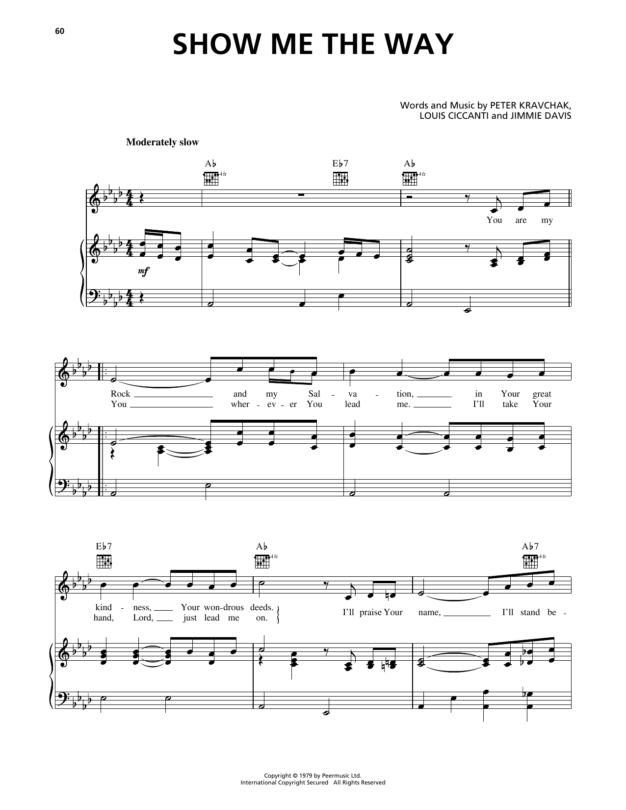 Jimmie Davis Show Me The Way Sheet Music Notes & Chords for Piano, Vocal & Guitar Chords (Right-Hand Melody) - Download or Print PDF
