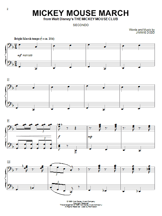 Jimmie Dodd Mickey Mouse March Sheet Music Notes & Chords for SPREP - Download or Print PDF