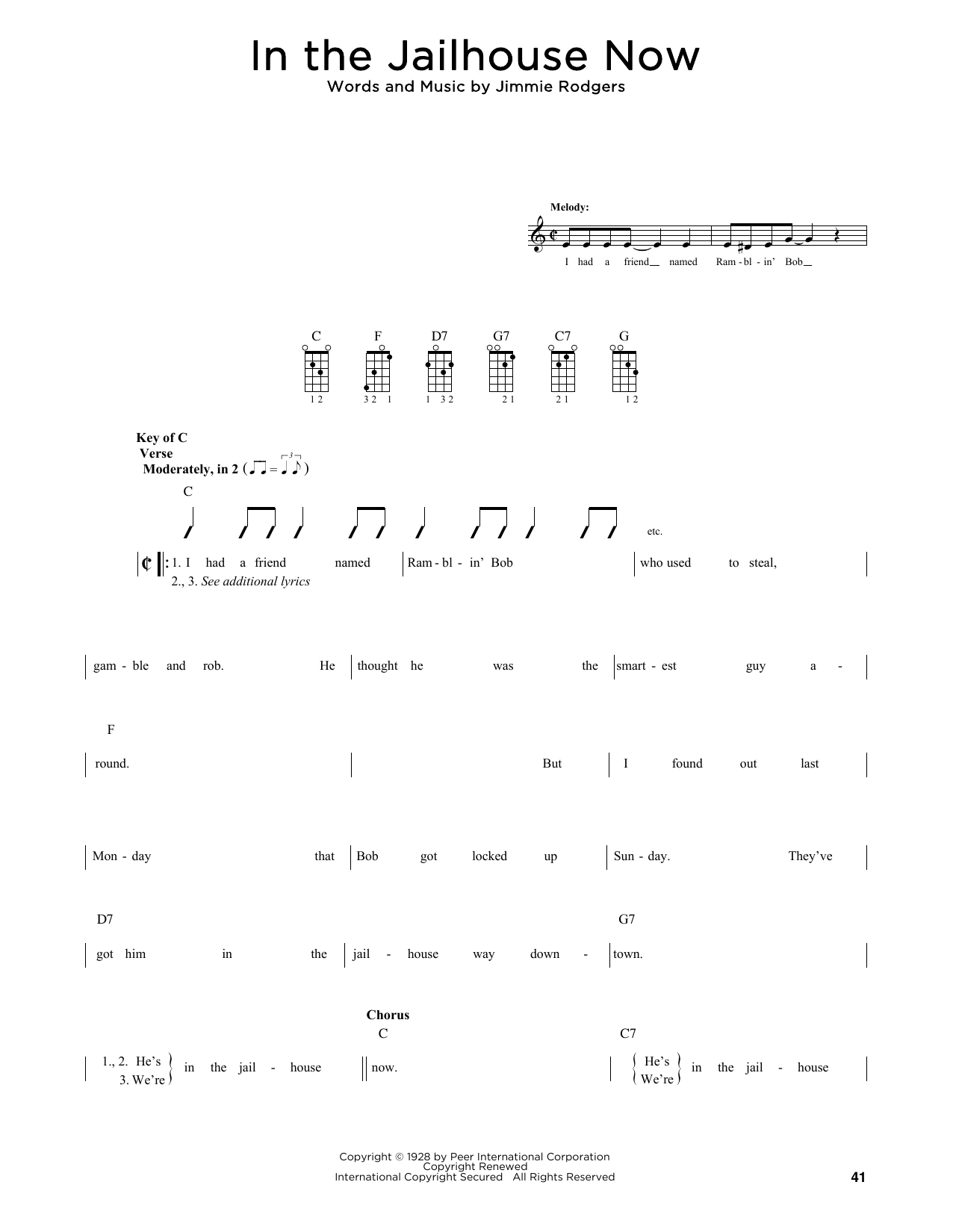 Jimmie Rodgers In The Jailhouse Now (arr. Fred Sokolow) Sheet Music Notes & Chords for Mandolin - Download or Print PDF