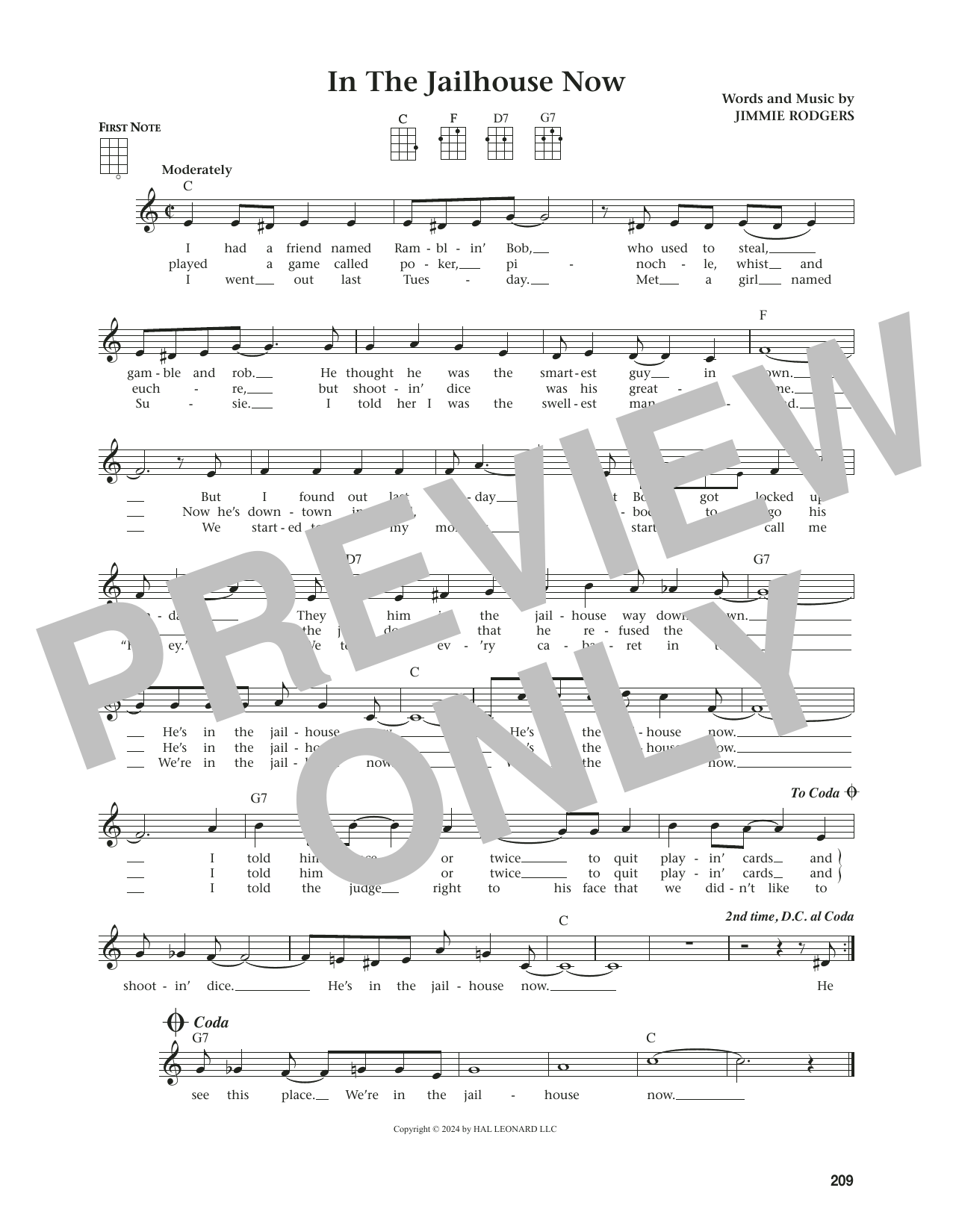 Jimmie Rodgers In The Jailhouse Now (from The Daily Ukulele) (arr. Jim Beloff) Sheet Music Notes & Chords for Ukulele - Download or Print PDF