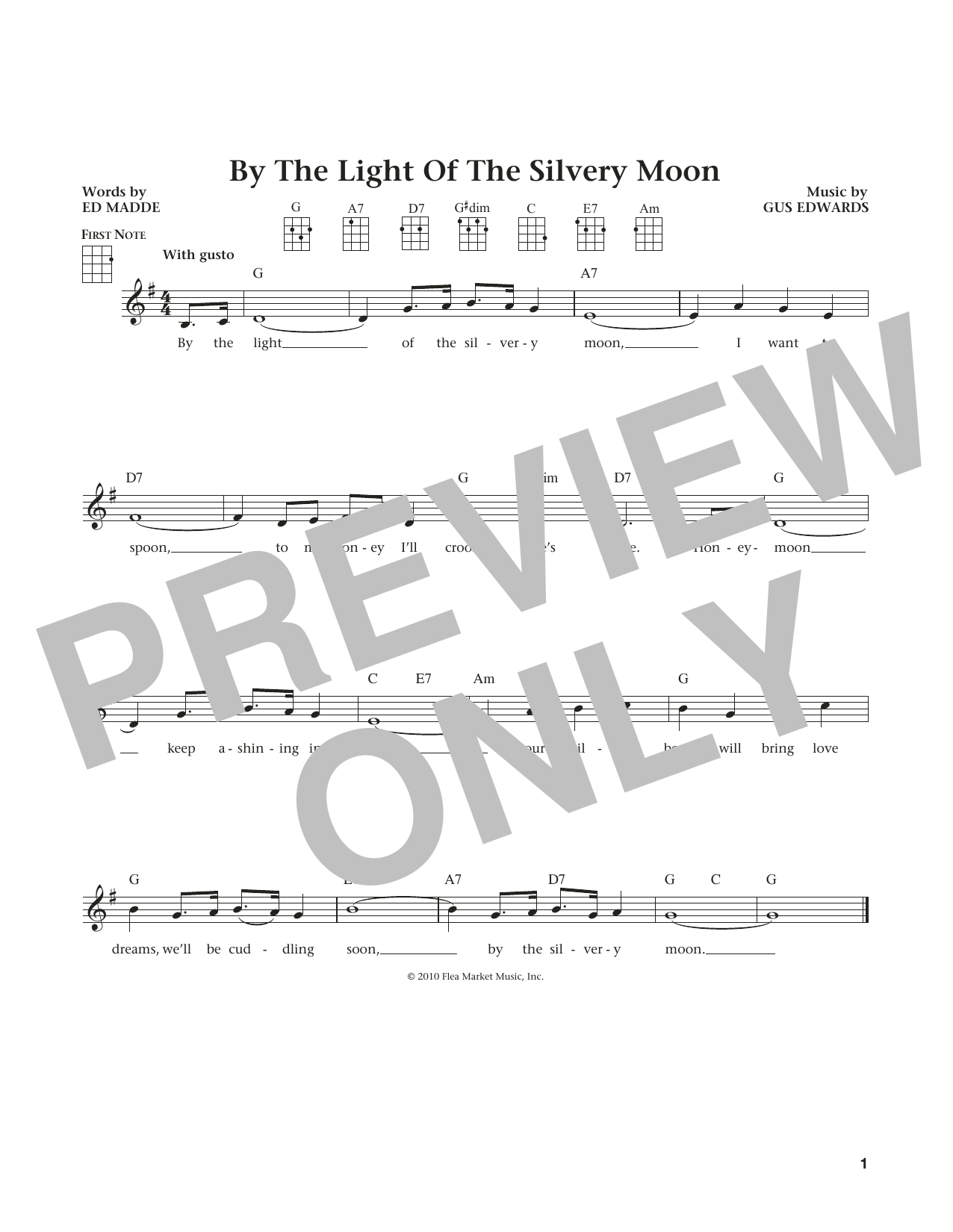 Jimmy Bowen By The Light Of The Silvery Moon (from The Daily Ukulele) (arr. Liz and Jim Beloff) Sheet Music Notes & Chords for Ukulele - Download or Print PDF