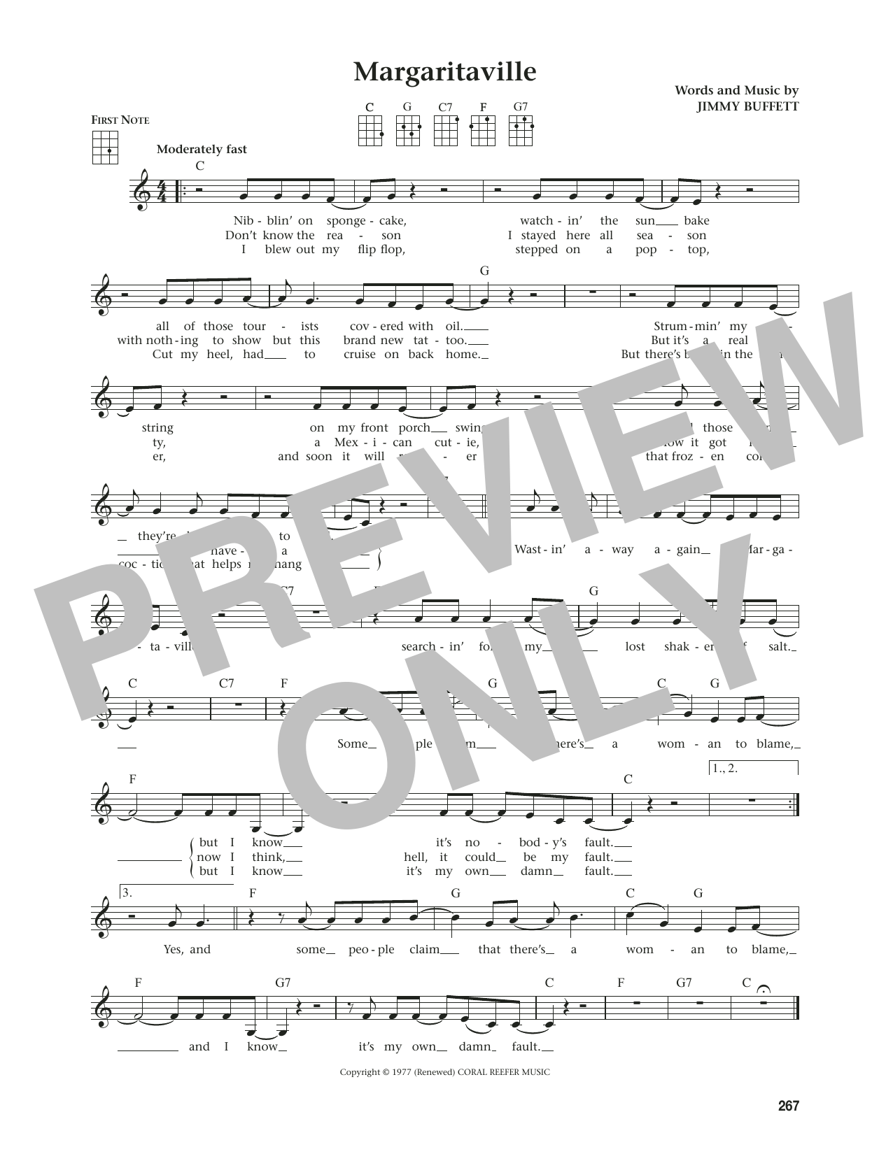 Jimmy Buffett Margaritaville (from The Daily Ukulele) (arr. Jim Beloff) Sheet Music Notes & Chords for Ukulele - Download or Print PDF