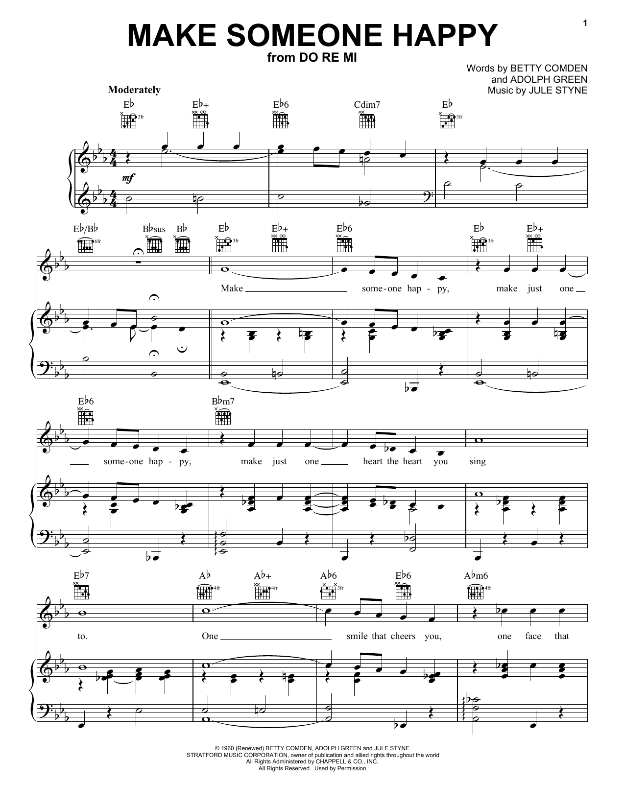 Jimmy Duarante Make Someone Happy Sheet Music Notes & Chords for Piano, Vocal & Guitar (Right-Hand Melody) - Download or Print PDF