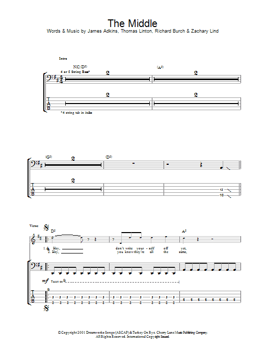 Jimmy Eat World The Middle Sheet Music Notes & Chords for Drums - Download or Print PDF
