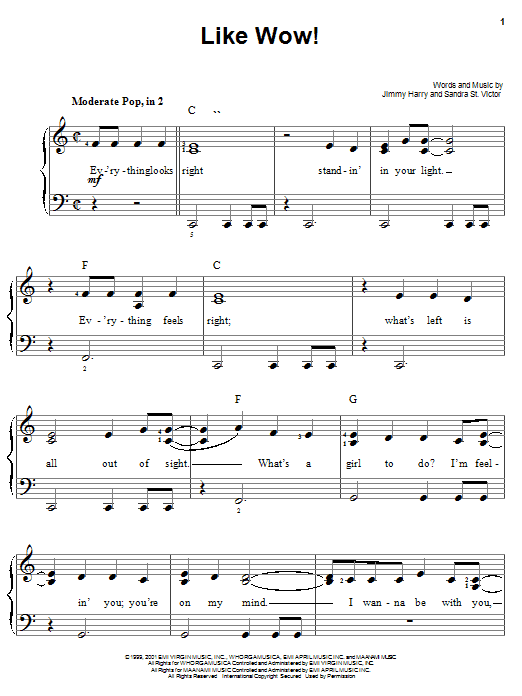 Jimmy Harry Like Wow! Sheet Music Notes & Chords for Easy Piano - Download or Print PDF Jimmy Harry Like Wow! Sheet Music Notes & Chords for Easy Piano - Download or Print PDF