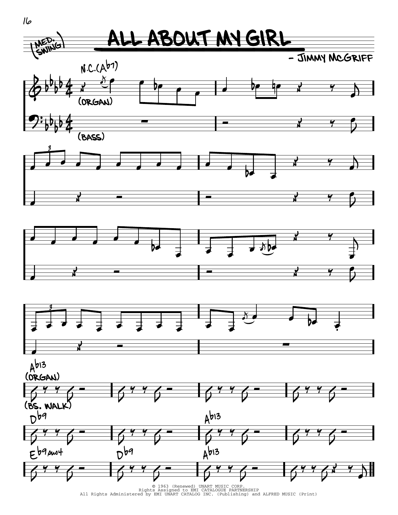 Jimmy McGriff All About My Girl Sheet Music Notes & Chords for Real Book – Melody & Chords - Download or Print PDF