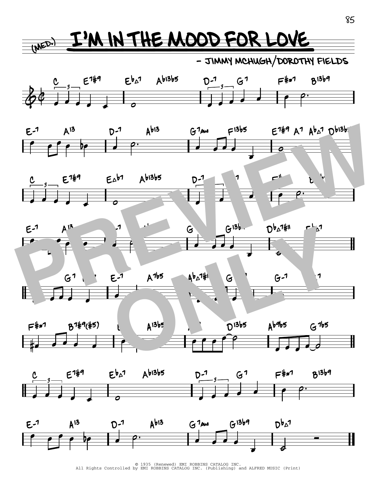 Jimmy McHugh I'm In The Mood For Love (arr. David Hazeltine) Sheet Music Notes & Chords for Real Book – Enhanced Chords - Download or Print PDF