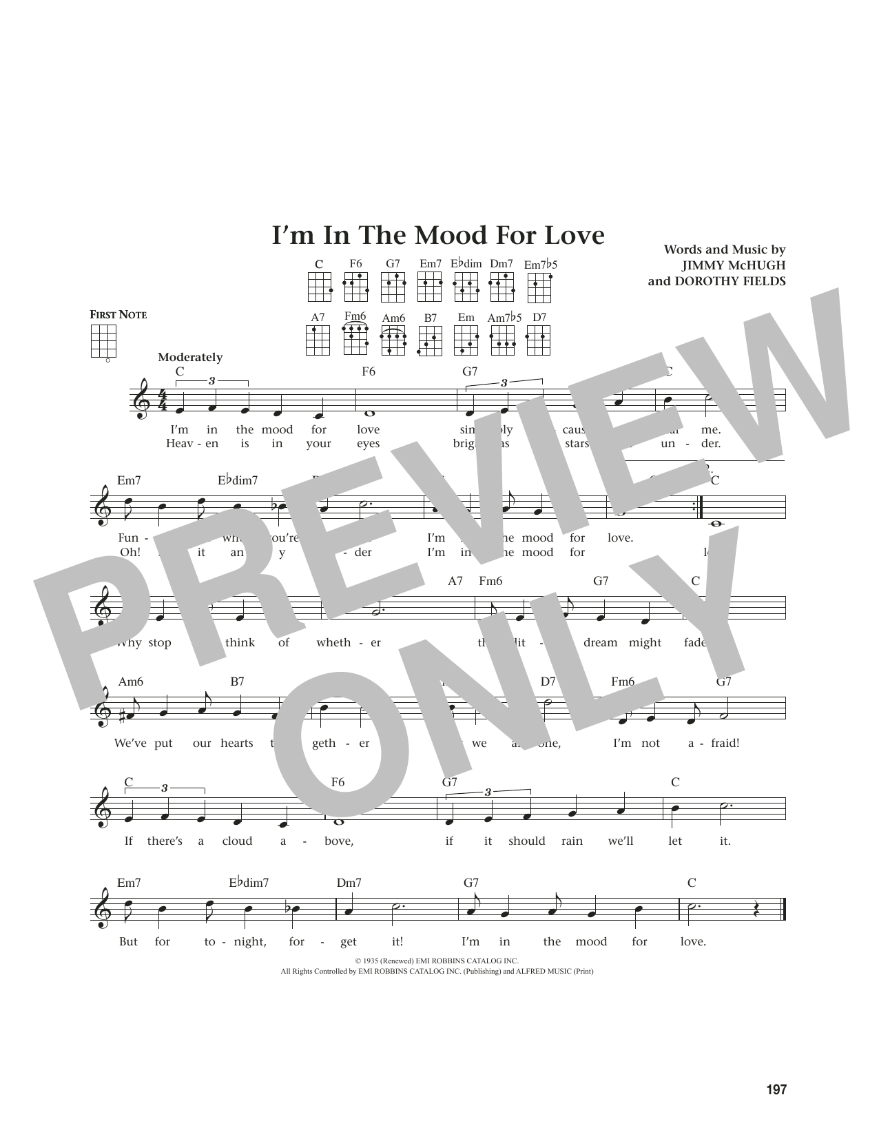 Jimmy McHugh I'm In The Mood For Love (from The Daily Ukulele) (arr. Jim Beloff) Sheet Music Notes & Chords for Ukulele - Download or Print PDF