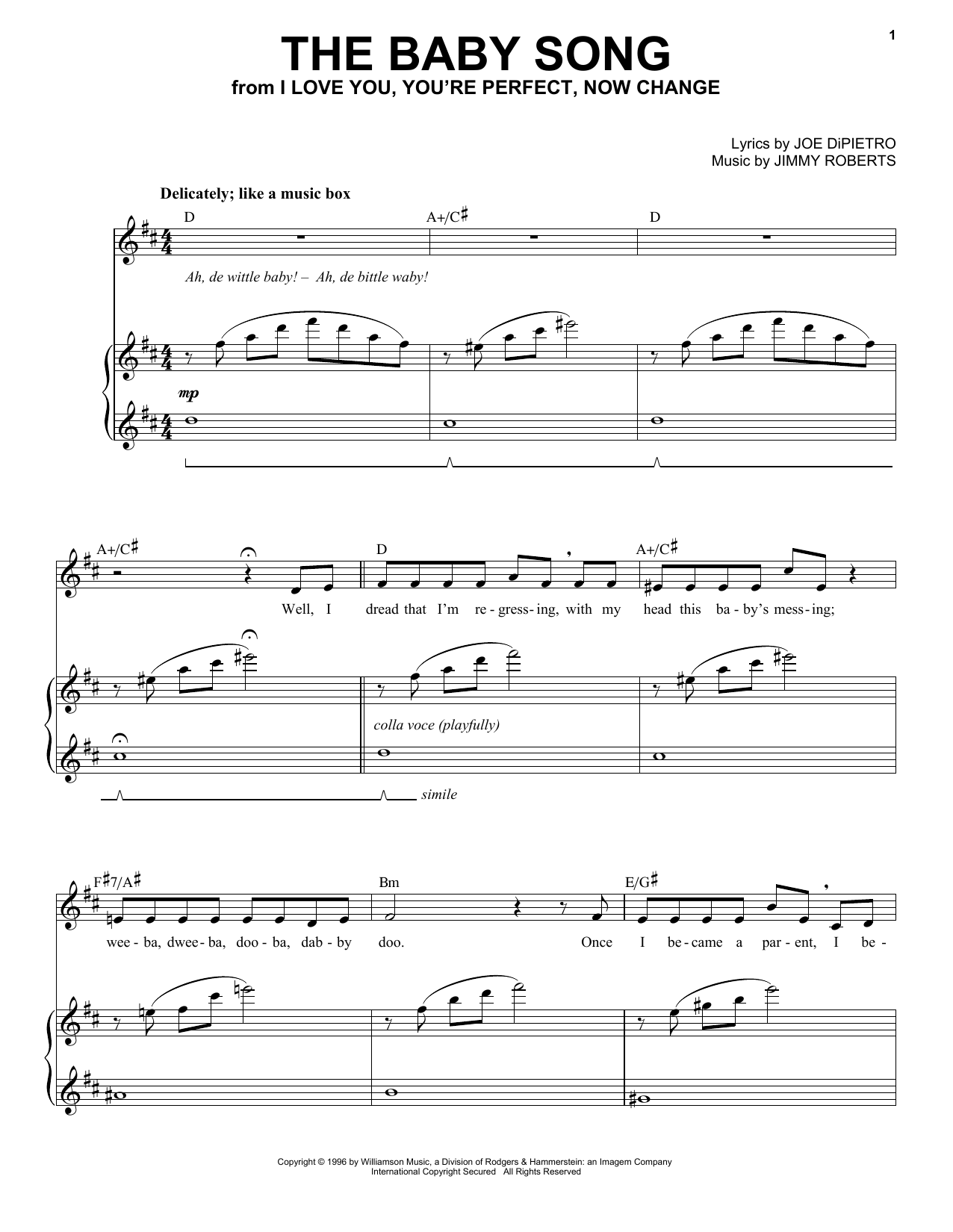 Jimmy Roberts The Baby Song Sheet Music Notes & Chords for Piano & Vocal - Download or Print PDF