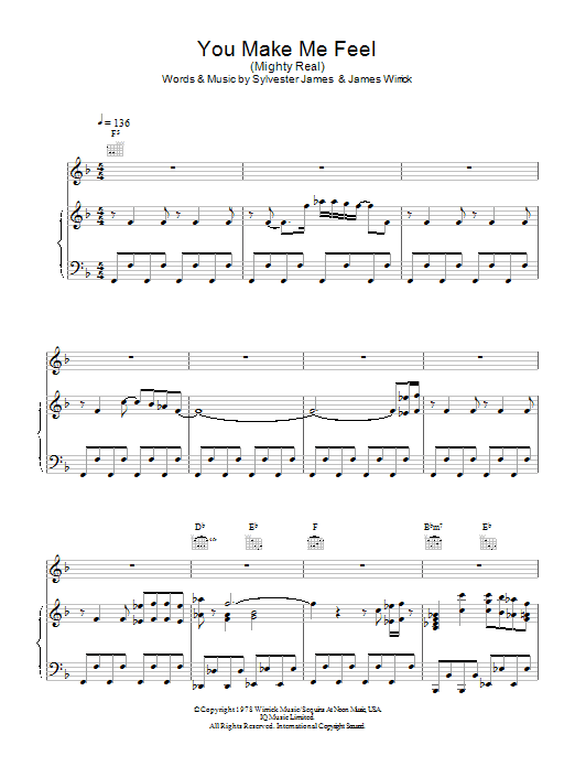 Jimmy Somerville You Make Me Feel (Mighty Real) Sheet Music Notes & Chords for Piano, Vocal & Guitar - Download or Print PDF