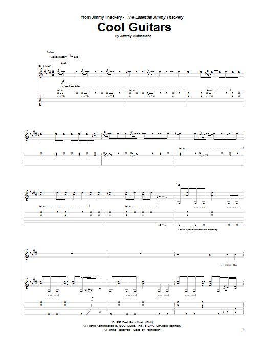Jimmy Thackery Cool Guitars Sheet Music Notes & Chords for Guitar Tab - Download or Print PDF