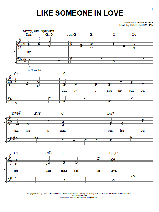 Jimmy Van Heusen Like Someone In Love Sheet Music Notes & Chords for Clarinet - Download or Print PDF