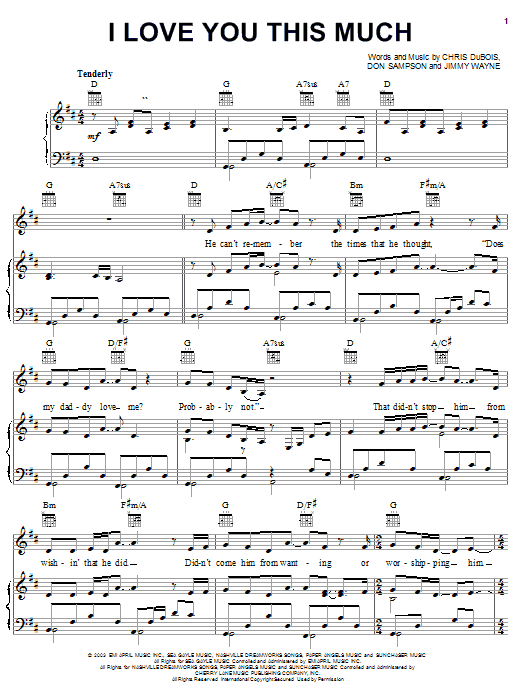 Jimmy Wayne I Love You This Much Sheet Music Notes & Chords for Piano, Vocal & Guitar (Right-Hand Melody) - Download or Print PDF