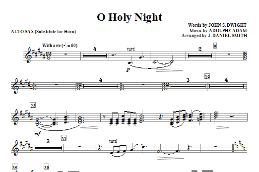 O holy night saxophone sheet music Clearance