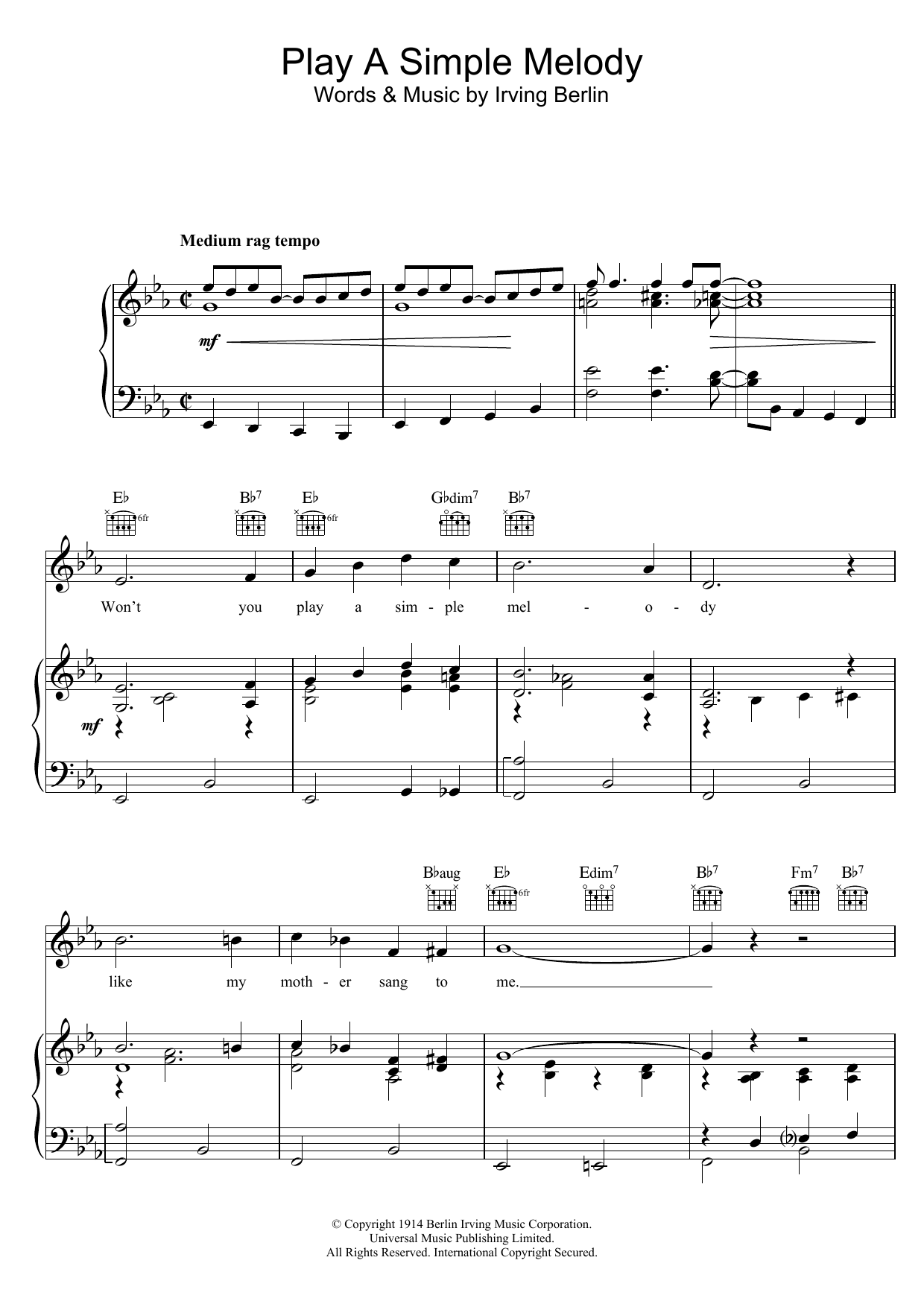 Jo Stafford Play A Simple Melody Sheet Music Notes & Chords for Piano & Vocal - Download or Print PDF