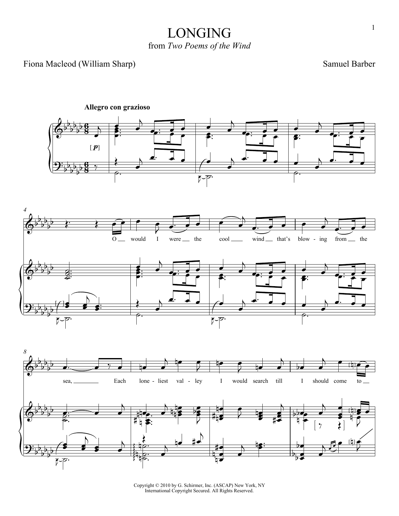 Joan Frey Boytim Longing Sheet Music Notes & Chords for Piano & Vocal - Download or Print PDF