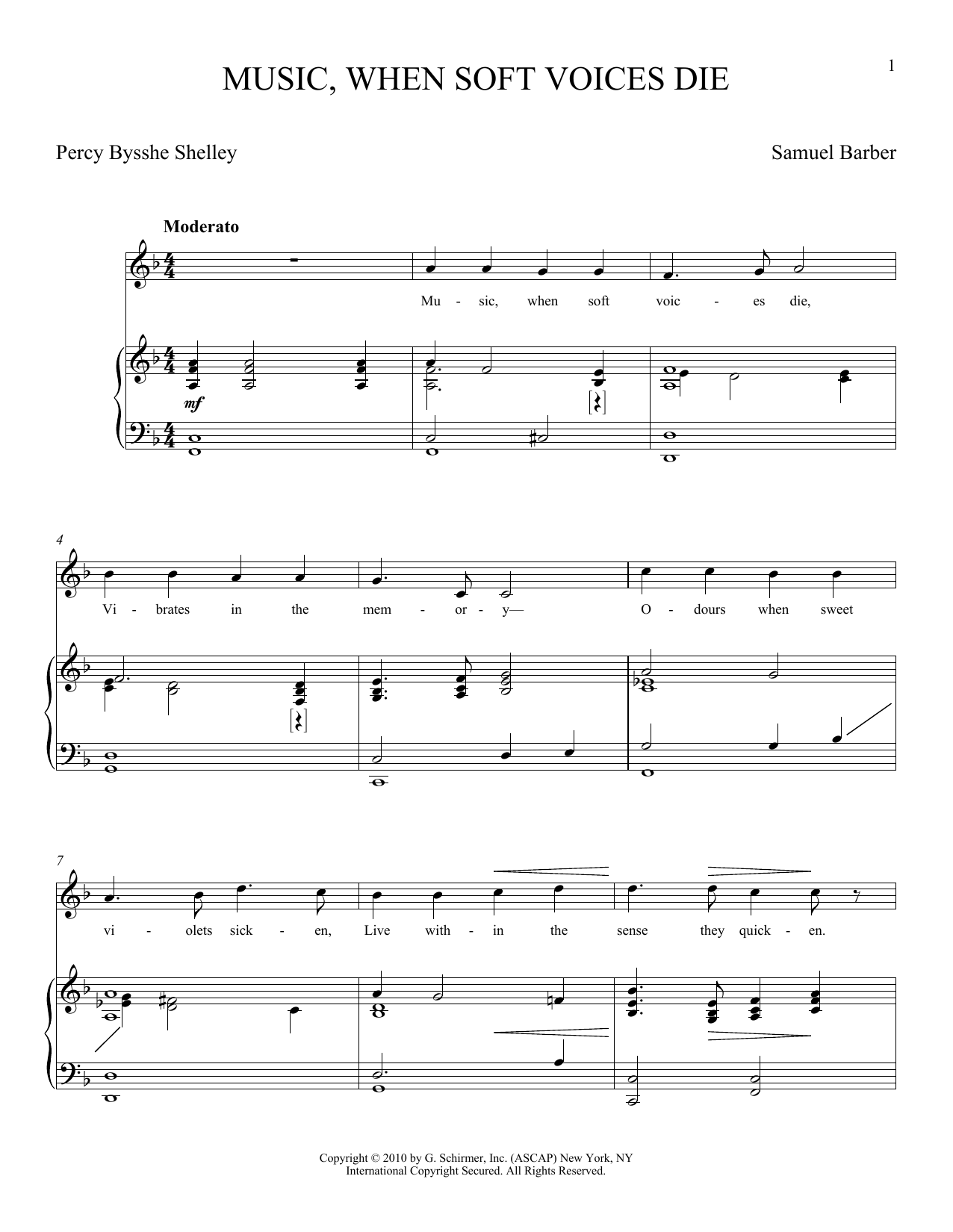 Joan Frey Boytim Music, When Soft Voices Die Sheet Music Notes & Chords for Piano & Vocal - Download or Print PDF