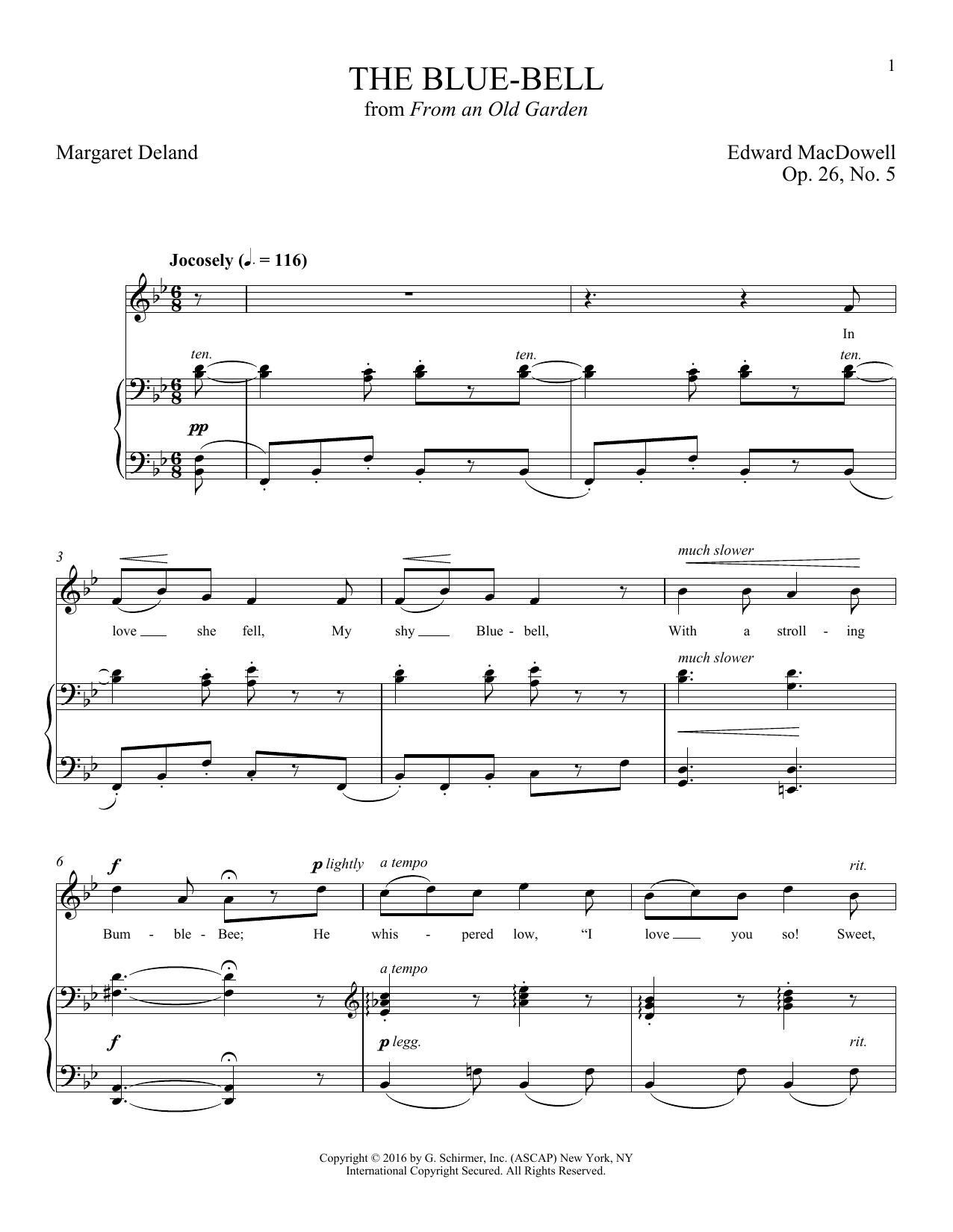 Joan Frey Boytim The Blue-Bell Sheet Music Notes & Chords for Piano & Vocal - Download or Print PDF