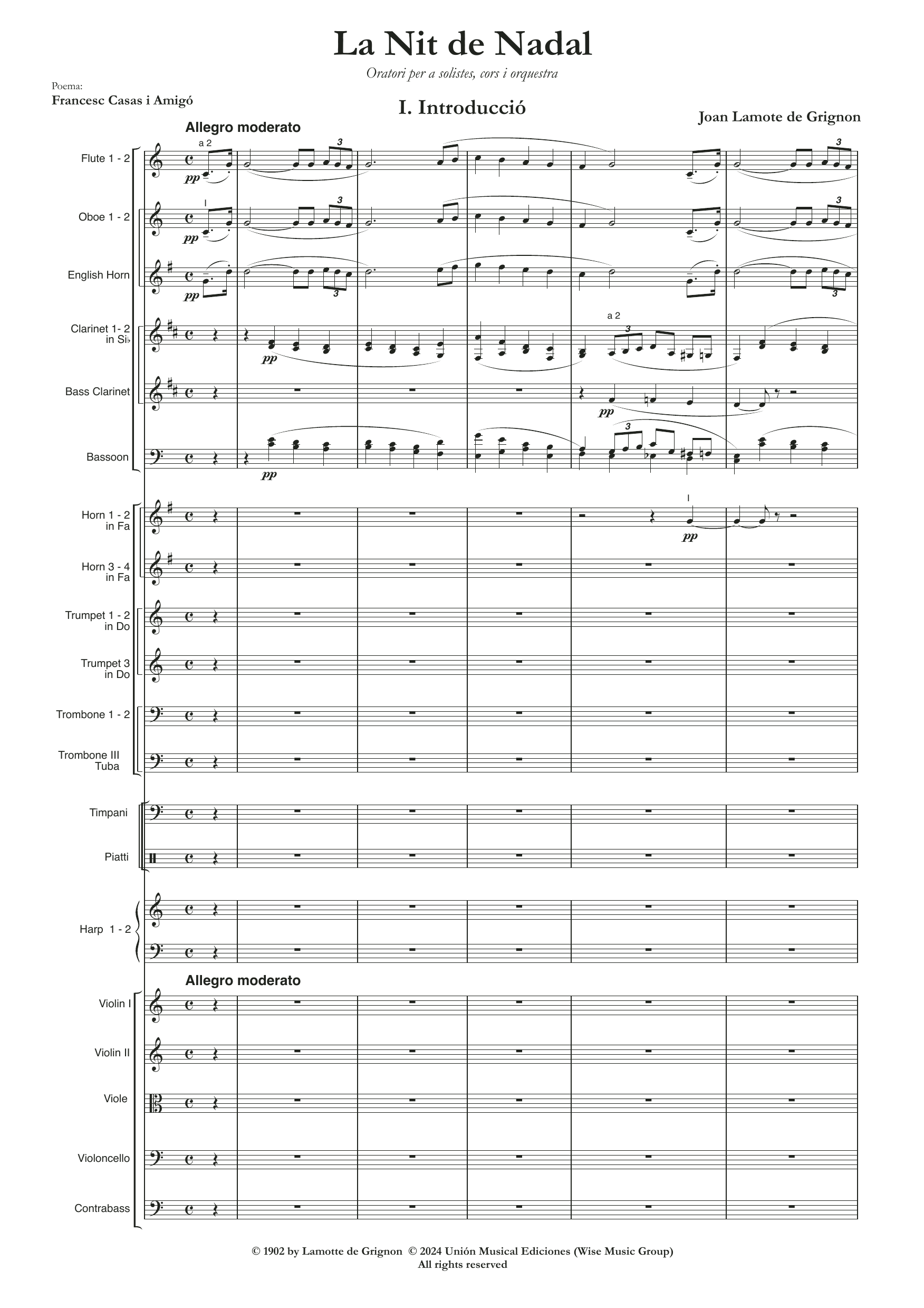 Joan Lamote de Grignon La Nit de Nadal Sheet Music Notes & Chords for Choir - Download or Print PDF