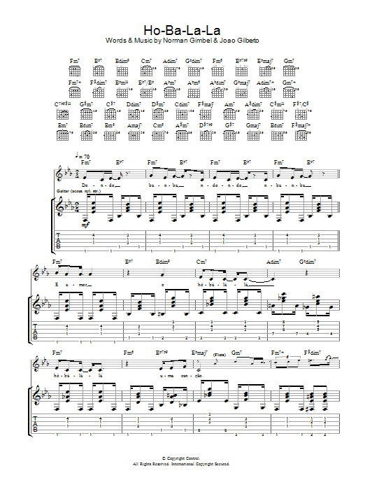 Joao Gilberto Ho-Ba-La-La Sheet Music Notes & Chords for Guitar Tab - Download or Print PDF