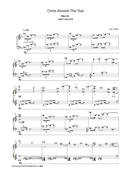 Joby Talbot March (from Once Around The Sun) Sheet Music Notes & Chords for Piano - Download or Print PDF