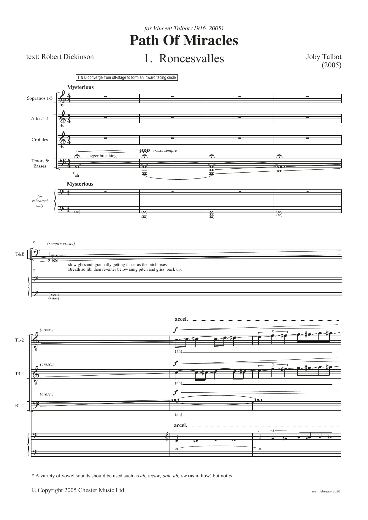Joby Talbot Roncesvalles (from Path of Miracles) Sheet Music Notes & Chords for Choir - Download or Print PDF