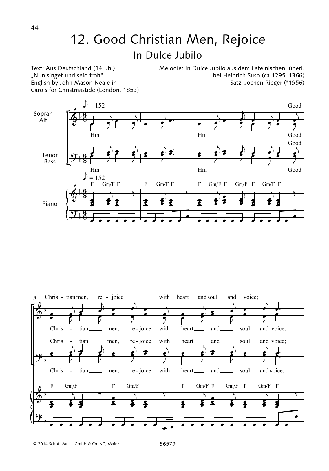 Jochen Rieger Good Christian Men, Rejoice Sheet Music Notes & Chords for Choral - Download or Print PDF