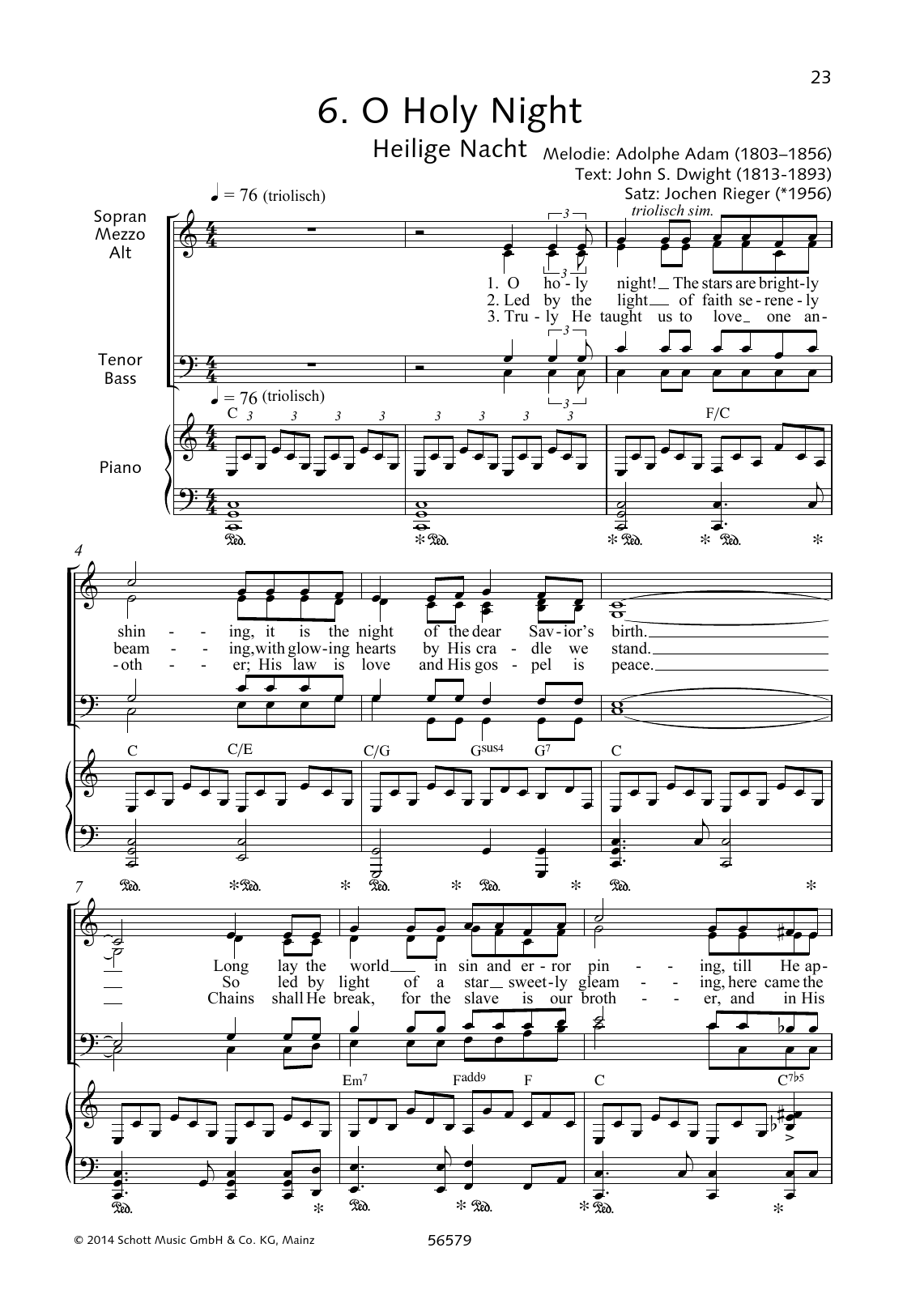Jochen Rieger O Holy Night Sheet Music Notes & Chords for Choral - Download or Print PDF