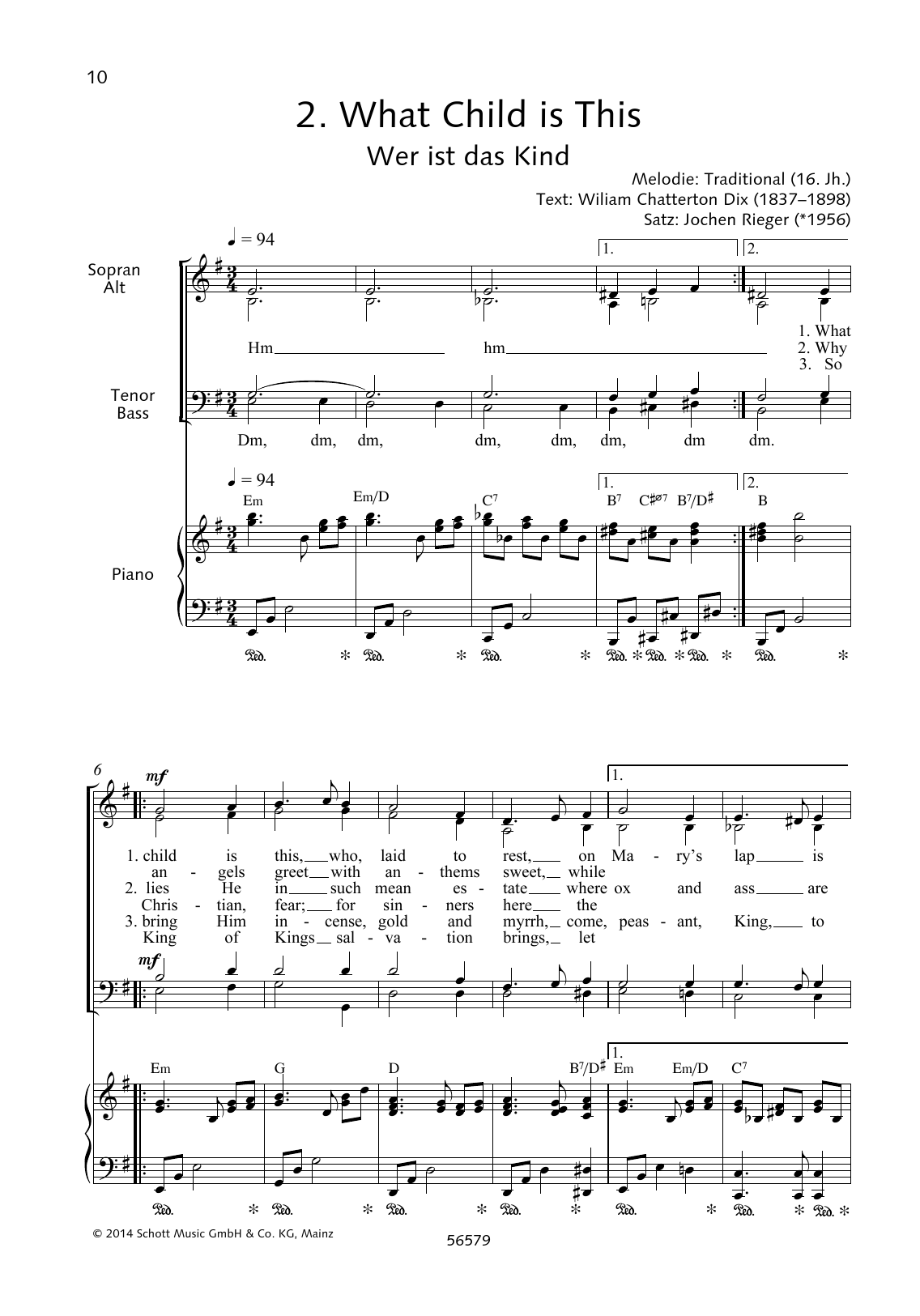 Jochen Rieger What Child Is This Sheet Music Notes & Chords for Choral - Download or Print PDF