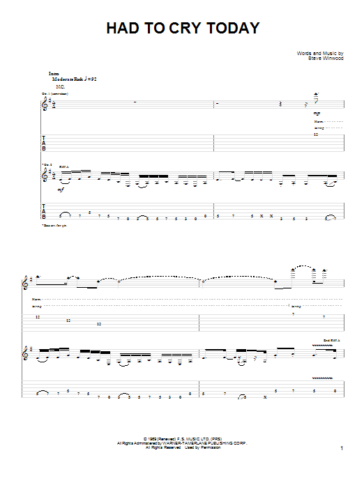 Joe Bonamassa Had To Cry Today Sheet Music Notes & Chords for Guitar Tab - Download or Print PDF