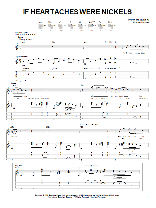 Joe Bonamassa If Heartaches Were Nickels Sheet Music Notes & Chords for Guitar Tab - Download or Print PDF