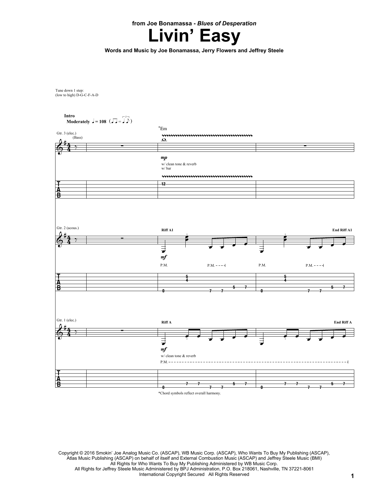 Joe Bonamassa Livin' Easy Sheet Music Notes & Chords for Guitar Tab - Download or Print PDF Joe Bonamassa Livin' Easy Sheet Music Notes & Chords for Guitar Tab - Download or Print PDF