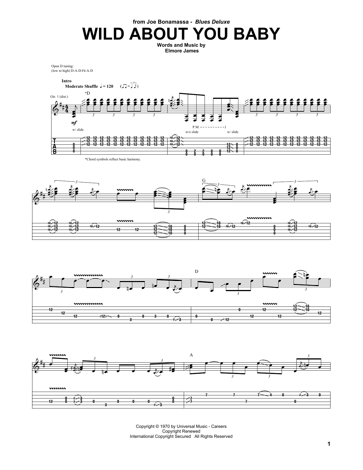 Joe Bonamassa Wild About You Baby Sheet Music Notes & Chords for Guitar Tab - Download or Print PDF