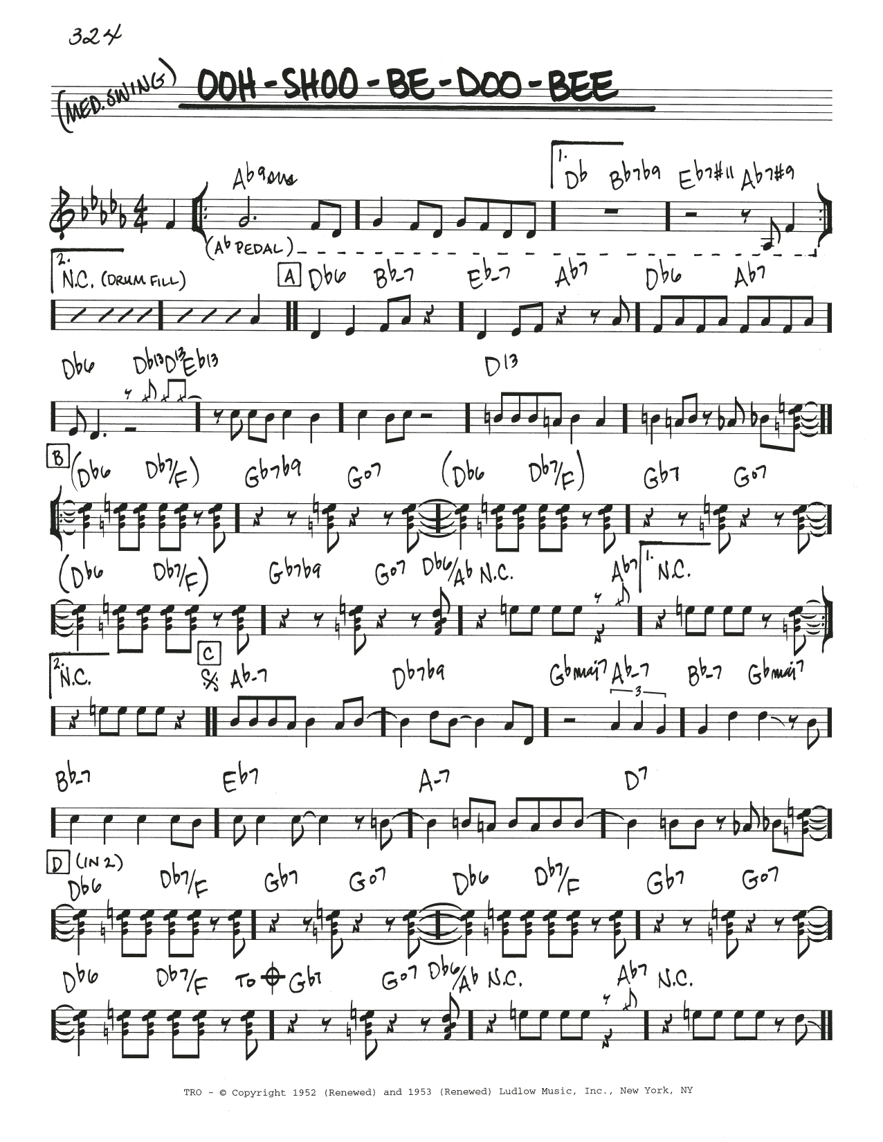 Joe Carroll Oo-shoo-be-doo-be Sheet Music Notes & Chords for Real Book – Melody & Chords - Download or Print PDF