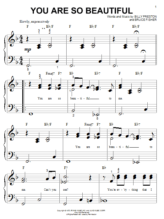 Joe Cocker You Are So Beautiful Sheet Music Notes & Chords for Guitar Tab - Download or Print PDF