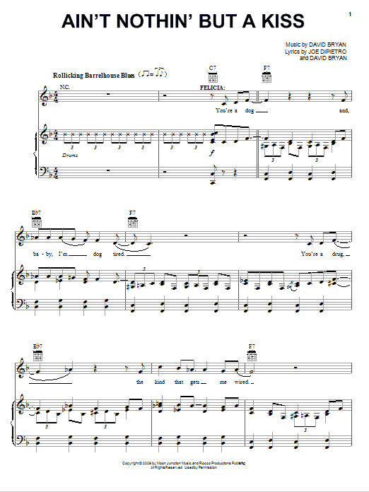 Joe DiPietro Ain't Nothin' But A Kiss Sheet Music Notes & Chords for Piano, Vocal & Guitar (Right-Hand Melody) - Download or Print PDF